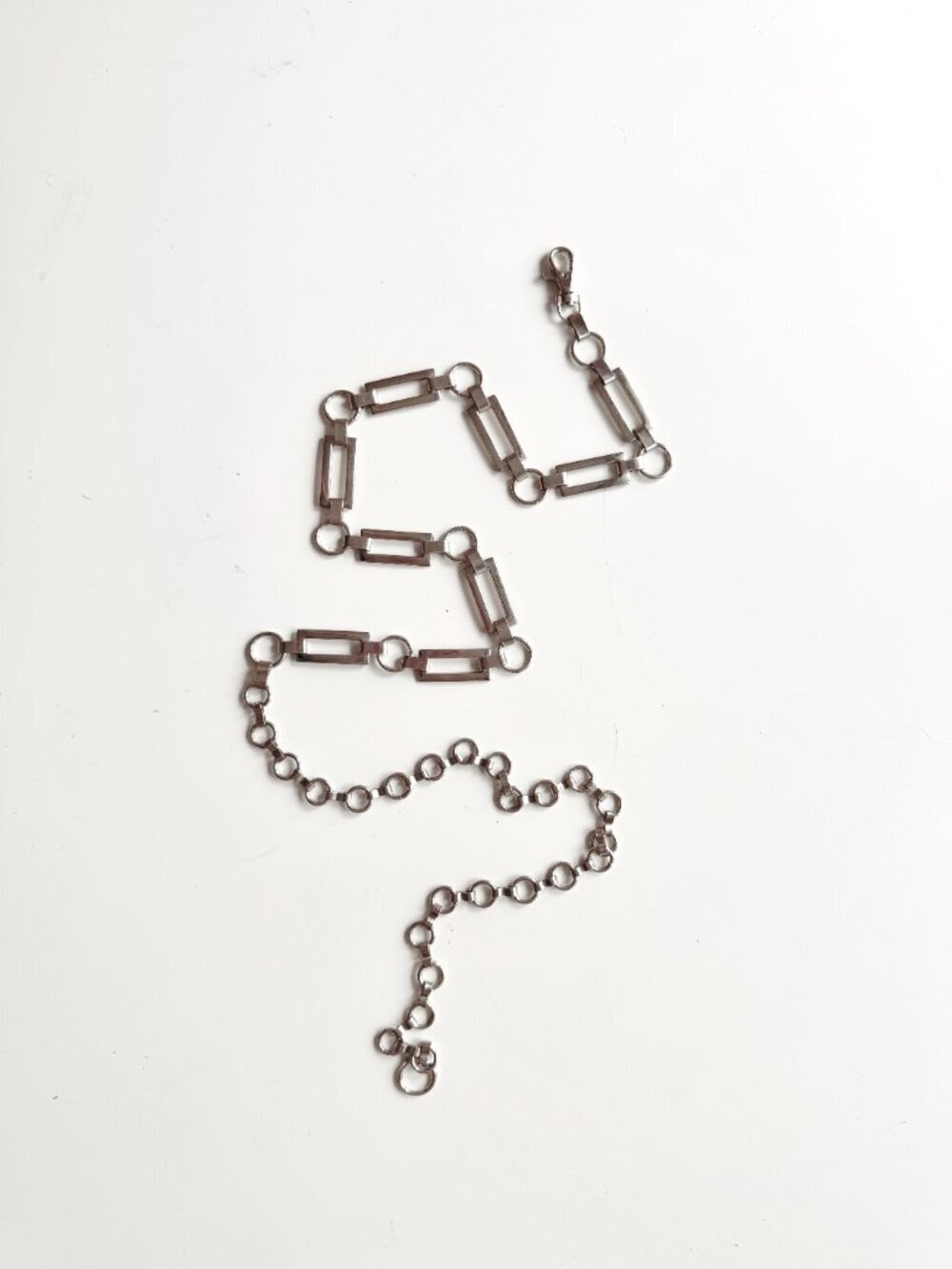 Vintage Unbranded Silver Tone Rectangle Chain Link Belt, One Size